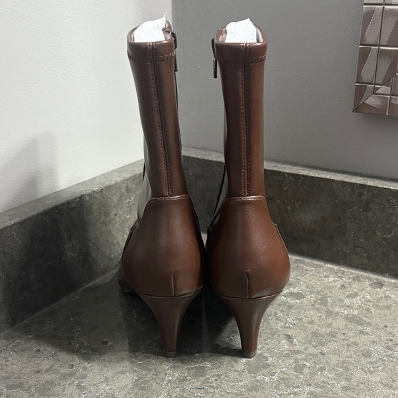 Dolce Vita Brown Heeled Ankle Boots - Picture 6 of 15